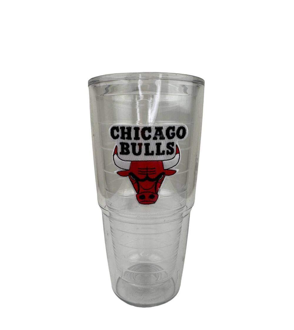 TERVIS Chicago Bulls Tumbler NBA Clear Red Patch Travel Mug NO LID 24 oz